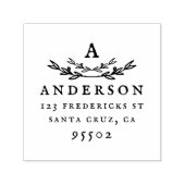 Tampon Auto-encreur Monogramme Rustique Personnalisé Nom Adresse de re (Design)