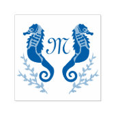 Tampon Auto-encreur Monogramme Silhouette de Seahorse (Design)
