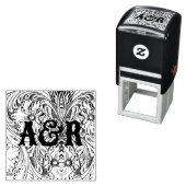 Tampon Auto-encreur Monogrammes de couple de mariages campagnards de l (En situation)