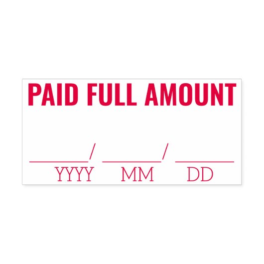 Tampon Auto-encreur "MONTANT PAIÉ COMPLET" Timbre en caoutchouc (Design)