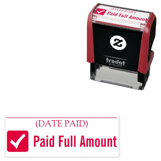 Tampon Auto-encreur "Montant payé" Timbre en caoutchouc (En situation)