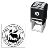 Tampon Auto-encreur Moose in Forest Silhouette Bibliothèque Nom du liv (En situation)