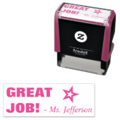 Tampon Auto-encreur Motivant "BEAU TRAVAIL !" Timbre en caoutchouc de  (En situation)