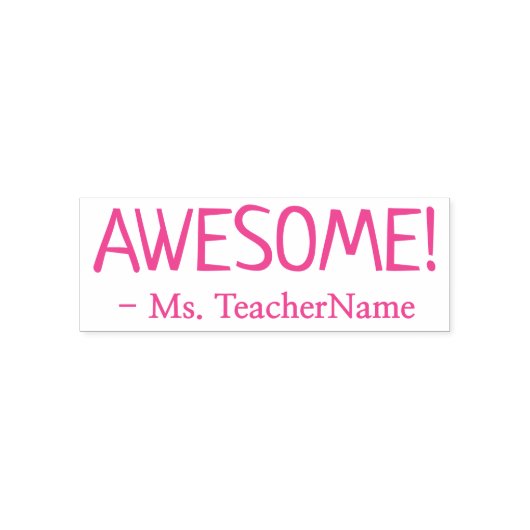 Tampon Auto-encreur Motivation "AWESOME !" + Nom Tutor Timbre en caout (Design)