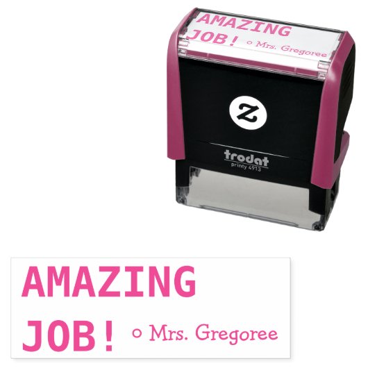 Tampon Auto-encreur Motivation du "TRAVAIL EXTRAORDINAIRE !" Marquage  (En situation)