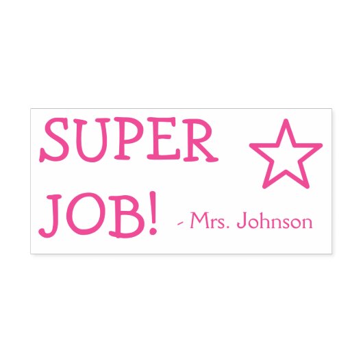 Tampon Auto-encreur Motivation "SUPER JOB!" + Nom Tutor Timbre en caou (Design)