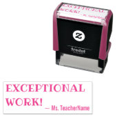 Tampon Auto-encreur Motivation "TRAVAIL EXCEPTIONNEL !" Timbre en caou (En situation)