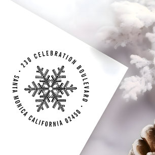 Tampon Auto-encreur Motoneige de Noël d'hiver moderne Adresse de retou