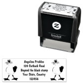 Tampon Auto-encreur Mouette drôle avec frites dessin animé (En situation)