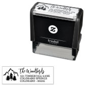 Tampon Auto-encreur Mountain Tops & Pines Rustique Famille ou Mariage (En situation)
