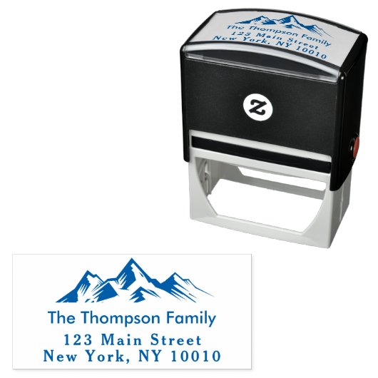 Tampon Auto-encreur Mountains Adresse de retour Nom de famille Personn (En situation)