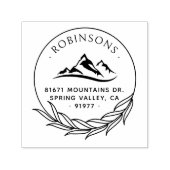 Tampon Auto-encreur Mountains Family Return Adresse Rustic Botanical (Design)