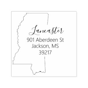 Tampon Auto-encreur MS État du Mississippi Adresse de retour Cachet