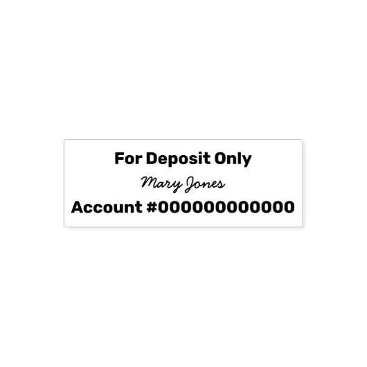 Tampon Auto-encreur N° compte bancaire signature pour dépôt seulement (Design)