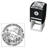 Tampon Auto-encreur Nager dans l'eau Nom Adresse de retour (En situation)