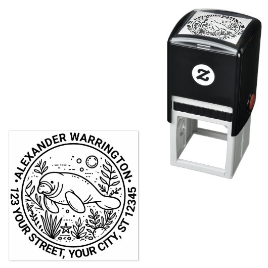 Tampon Auto-encreur Nager dans l'eau Nom Adresse de retour (En situation)