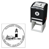 Tampon Auto-encreur Nantucket Stylisé Sankaty Head Lighthouse Adresse (En situation)