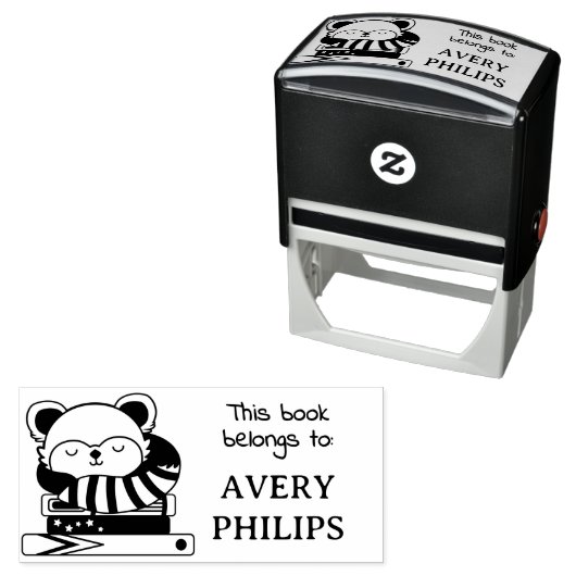 Tampon Auto-encreur Napping Red Panda Ce Livre Appartient À (En situation)