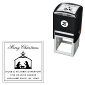 Tampon Auto-encreur Nativité simple Religieux Noël Adresse de retour (En situation)