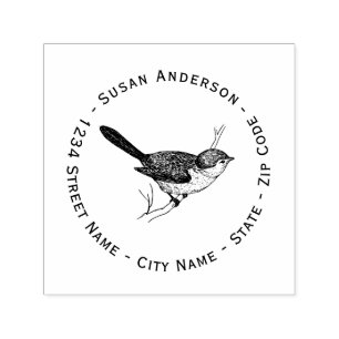 Tampon Auto-encreur Nature - Bushtit Retourner l'adresse Stamp d'auto-