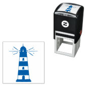 Tampon Auto-encreur Nautical Lighthouse Beach Mariage Papier à lettres (En situation)