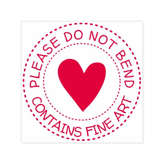 Tampon Auto-encreur Ne pas plier fin art mignon coeur (Design)