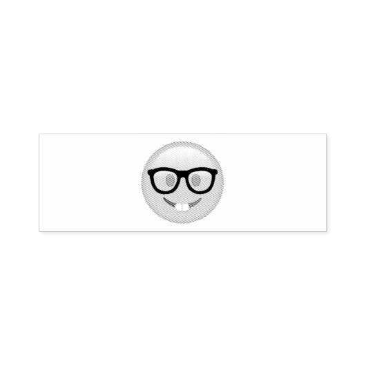 Tampon Auto-encreur Nerd avec lunettes - Emoji (Design)