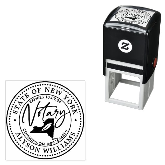 Tampon Auto-encreur New York Notaire public moderne (En situation)