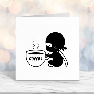 Tampon Auto-encreur Ninja minuscule avec grande tasse de café