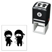 Tampon Auto-encreur Ninja Pair, un garçon et une fille (En situation)