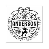 Tampon Auto-encreur Noël Adresse de retour Reindeder Snowflake (Design)