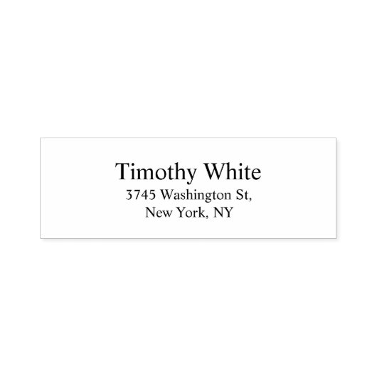 Tampon Auto-encreur Noir & Blanc Plain Élégant Lisible Moderne (Design)