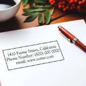 Tampon Auto-encreur Noir Blanc Simple Adresse Rectangulaire