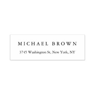 Tampon Auto-encreur Noir Blanc Unique Classique Élégant Plain