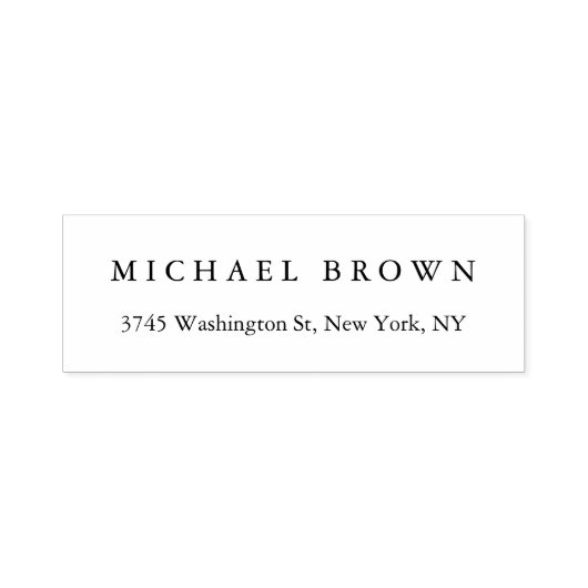 Tampon Auto-encreur Noir Blanc Unique Classique Élégant Plain (Design)