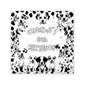Tampon Auto-encreur Noir et blanc Dalmatie chiot fête d'anniversaire (Design)