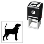 Tampon Auto-encreur Noir et Tan Coonhound Chien race Silhouette (En situation)