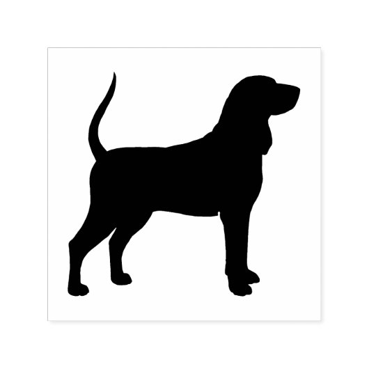 Tampon Auto-encreur Noir et Tan Coonhound Chien race Silhouette (Design)