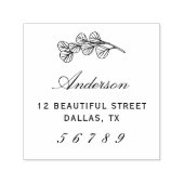 Tampon Auto-encreur Nom botanique Retour Adresse Eucalyptus Green (Design)