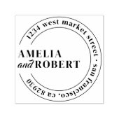 Tampon Auto-encreur Nom classique Mariage rond Adresse de retour (Design)