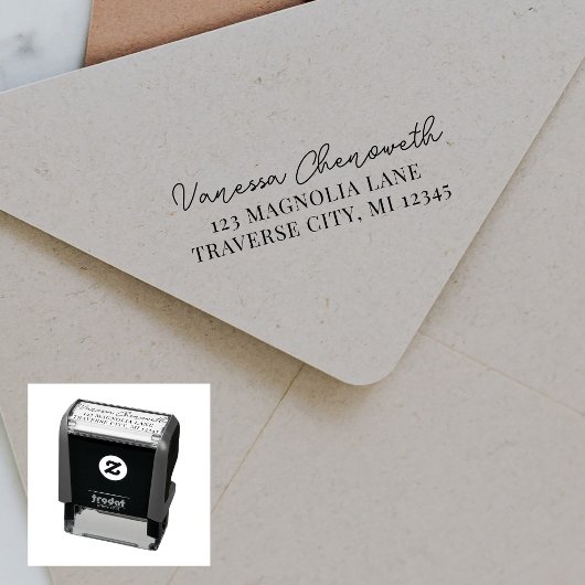 Tampon Auto-encreur Nom complet Adresse de retour fantaisie