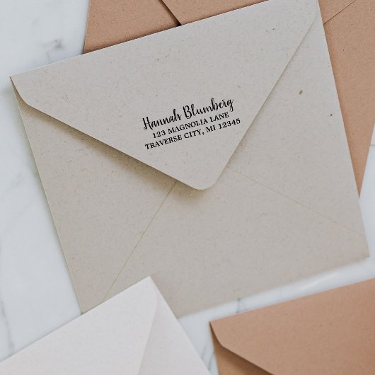 Tampon Auto-encreur Nom complet Fancy Adresse de retour