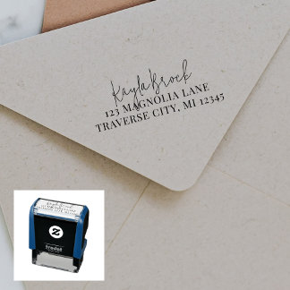 Tampon Auto-encreur Nom complet Fancy Adresse de retour