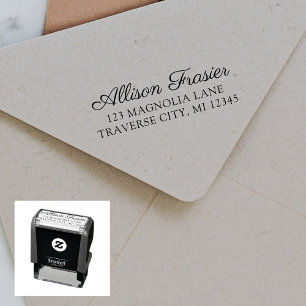Tampon Auto-encreur Nom complet Fancy Adresse de retour