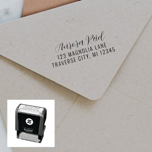 Tampon Auto-encreur Nom complet Fancy Adresse de retour