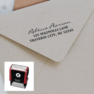 Tampon Auto-encreur Nom complet Fancy Return Address Self-inking Timbr