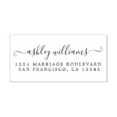 Tampon Auto-encreur Nom de calligraphie de script élégant Adresse (Design)