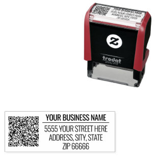 Tampon Auto-encreur Nom de code QR personnalisé Adresse Timbre de conc