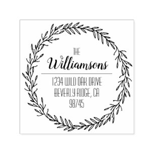 Tampon Auto-encreur Nom de famille Adresse de retour Timbre auto-encas