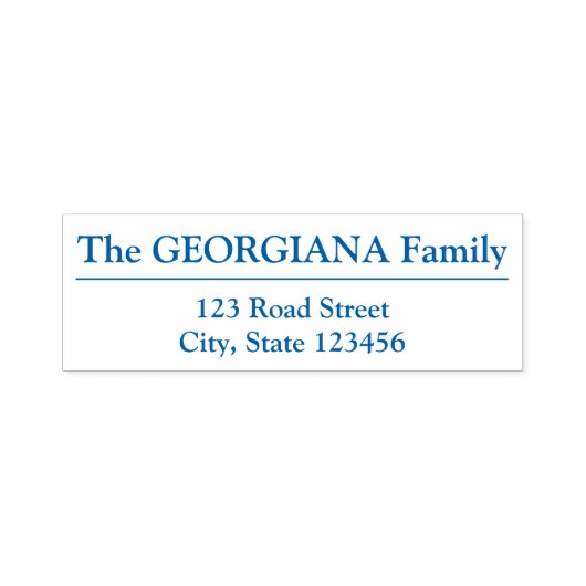 Tampon Auto-encreur Nom de famille + Adresse + Ligne de séparation (Design)